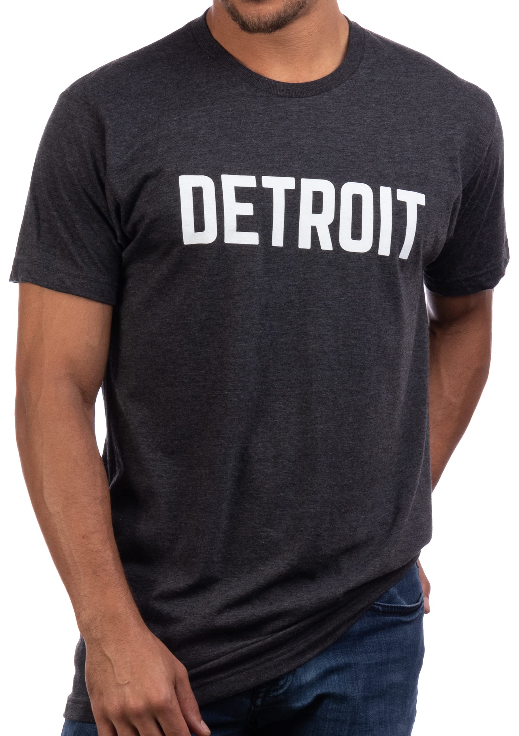 Ann Arbor T-shirt Co.Detroit | Classic Retro City Grey Blue Red Black Detroiter 313 Cool Michigan Men Women T-Shirt