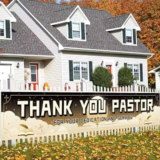 Pastor Appreciation Banner - Thank You Pastor for Your Dedication and Service - Ideal for Pastor Appreciation Month, Pastor Appreciation Day, Church Celebrations, Religious Events - 118in x 19in - Polyester Clergy Appreciation Banner
