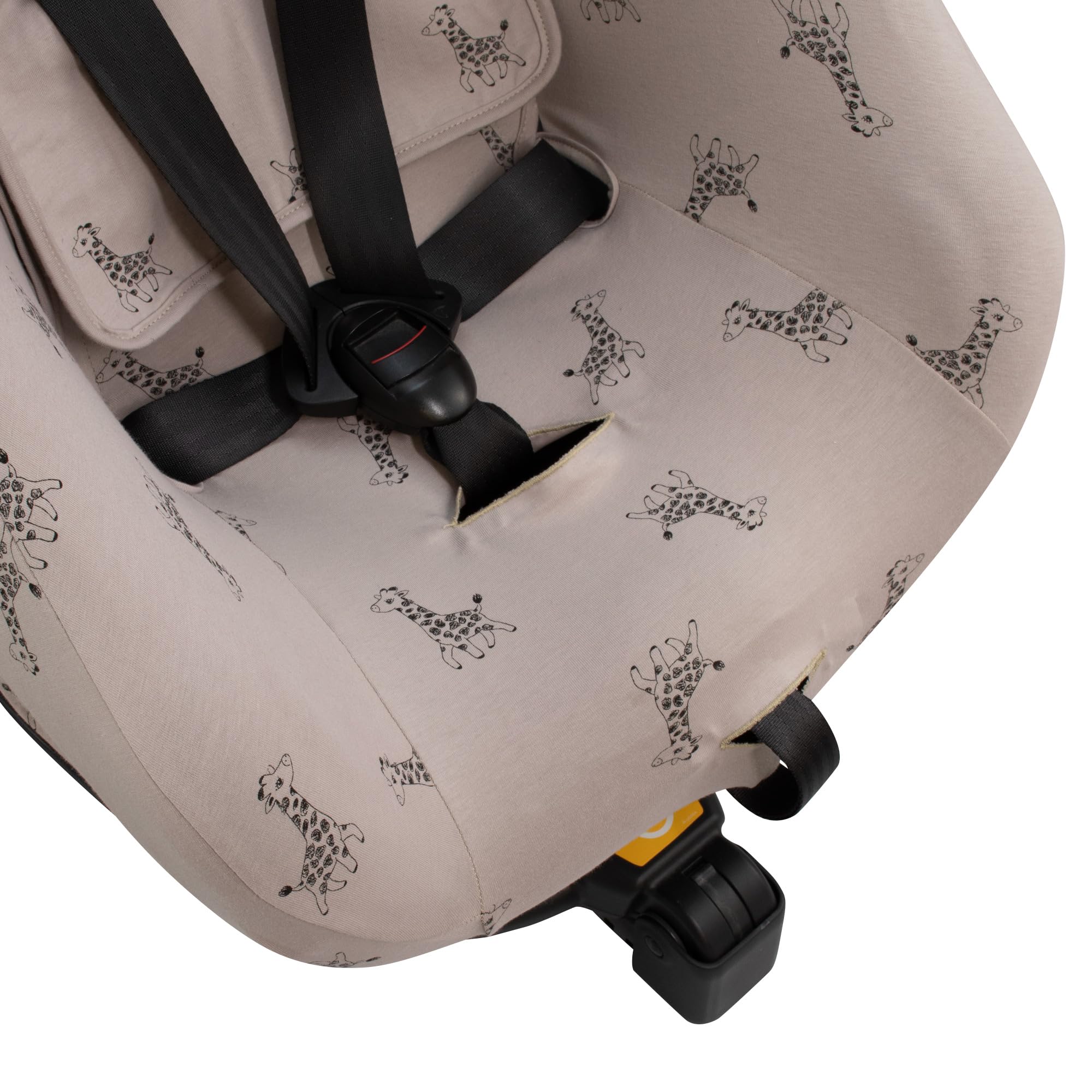 JYOKO KIDS Rivestimento per seggiolino auto in cotone compatibile con Joie Spin 360, Nuna Rebl (Giraffe)