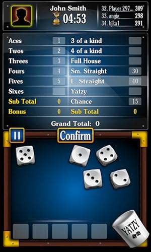 Yatzy Dice Game