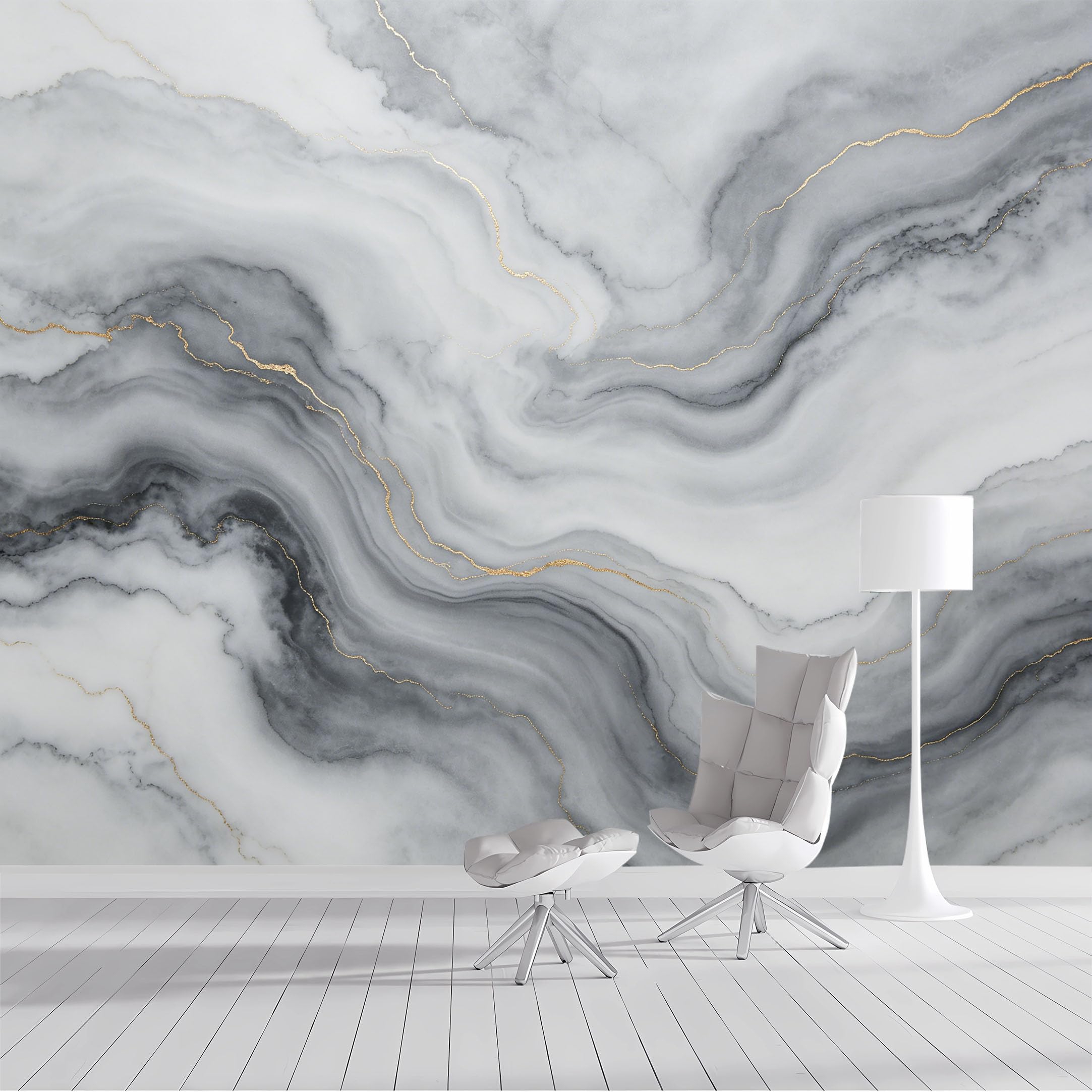 Custom Size Wall Mural Marble Veins Gold Swirl Abstract Modern Geometric Textured Brush Stroke SelfAdhesive Wall Fabric Removable Peel and Stick Wallpaper for Living Room Bedroom Bathroom