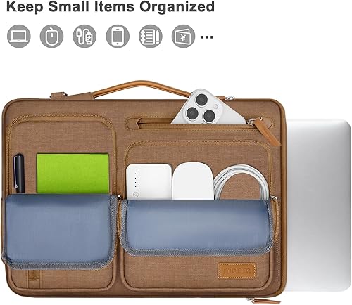 Vista 78 de MOSISO - Bolso de hombro protector 360 para laptop, bolsa para computadora de 15-15.6 pulgadas, bolsa tipo mensajero con apertura lateral, 4 Azul