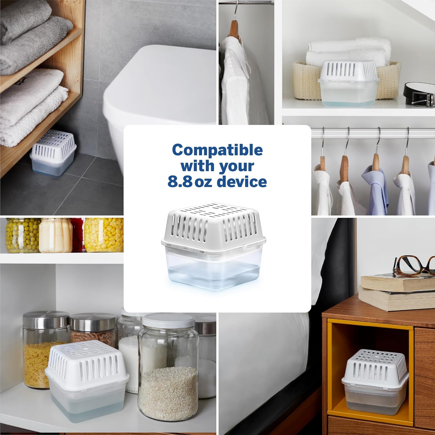 HUMYDRY Moisture Absorbers Refills for 8.8 Oz Dehumidifier, Pack of 6 Unscented Humidity Absorber Bags, Non Electric Refill Pack for Closets Bedrooms Bathrooms Laundry Rooms and Small Enclosed Spaces