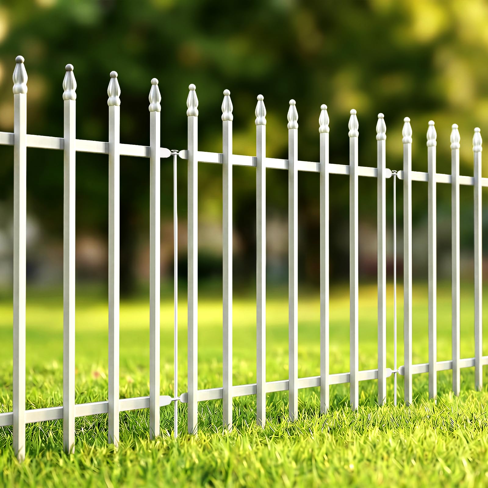 Thealyn white 24 inch metal garden fence