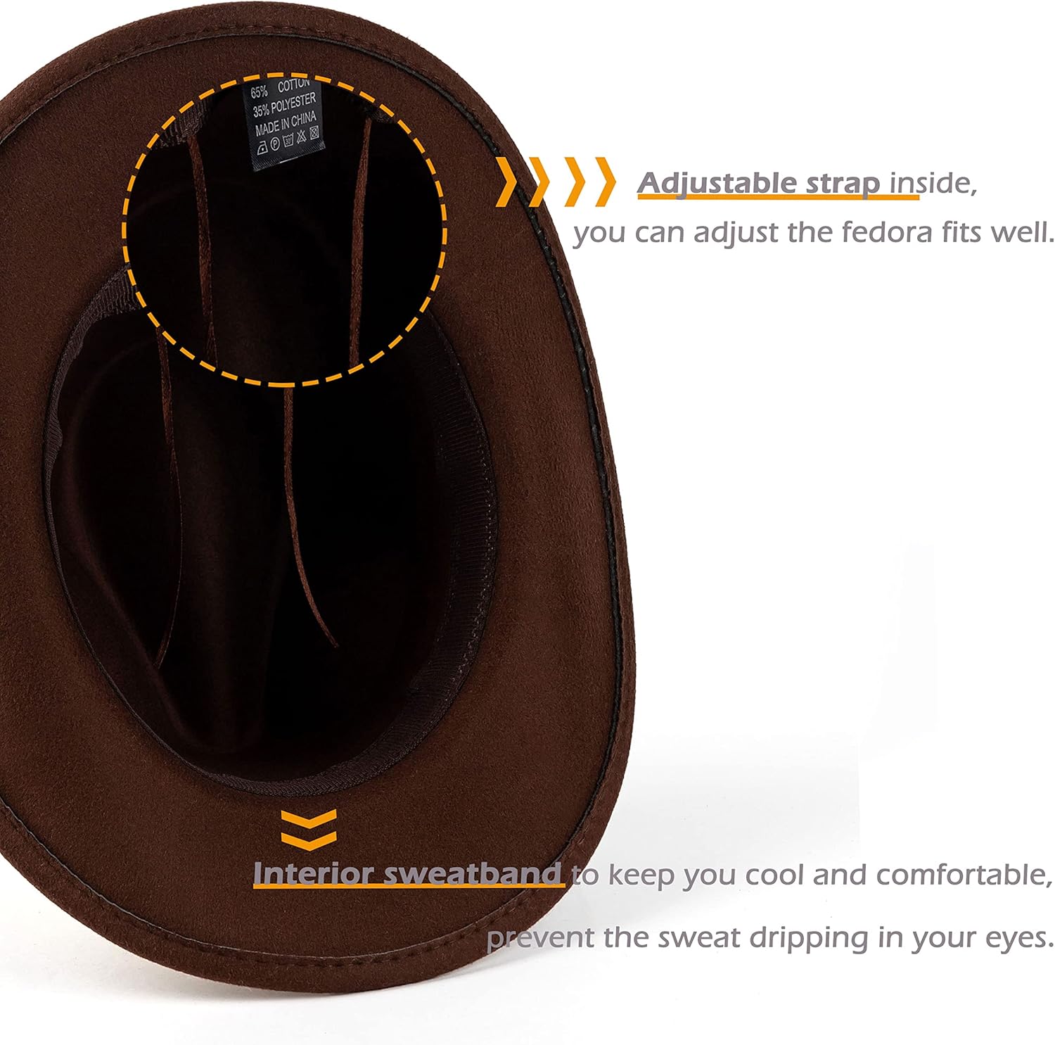 Western Cowboy Hats for Women Men Felt Wide Brim Panama Hat with Belt Buckle - Image 3