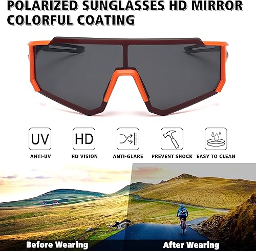 Miniatura 304 de STORYCOAST Lentes de sol deportivos polarizados para hombres y mujeres, para conducir, pesca, ciclismo, bicicleta de montaña, protección UV400