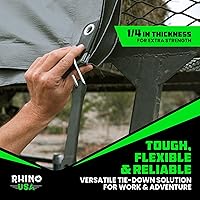 Vista 7 de Correas elásticas de goma Rhino USA resistentes para exteriores con ganchos ajustables (paquete de 12) Correas variadas resistentes al clima