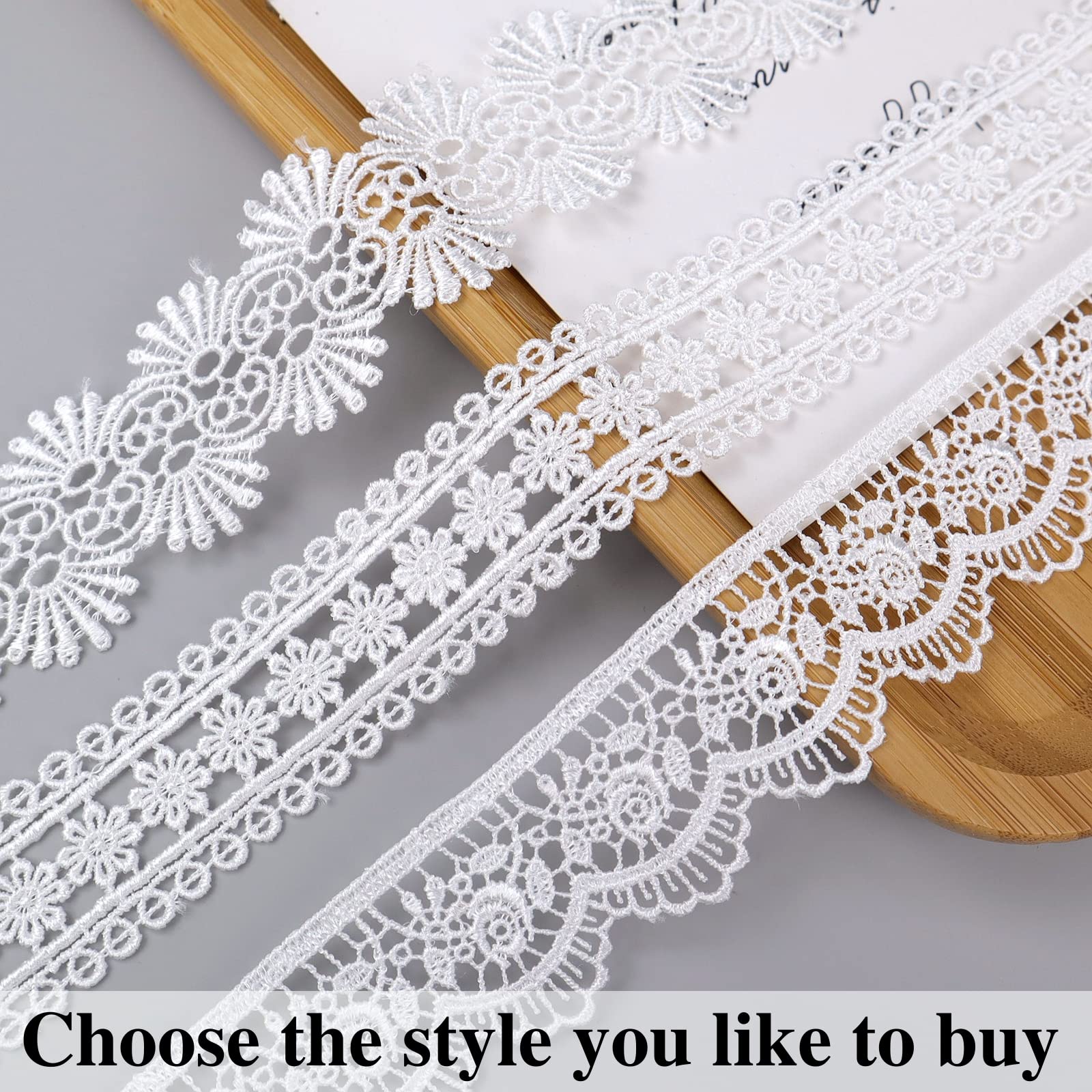 Amazon.com: ZNZAKKA White Venice Lace Trim 7 Yards Scalloped