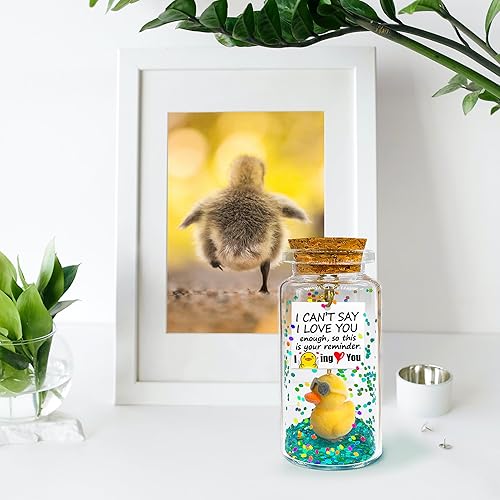 Miniatura 4 de Regalo de decoración de pato lindo de aniversario, mensaje romántico en una botella, divertido regalo de San Valentín, cumpleaños, Navidad, regalos