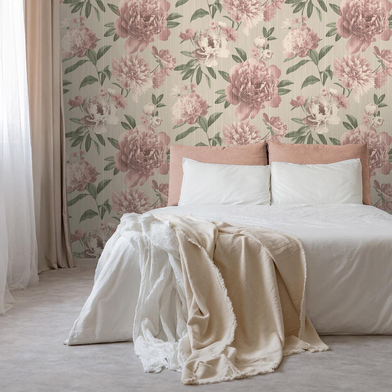 Rasch(U.K) Limited Valentina Big Bloom Wallpaper - Modern Wallpaper for Living Room, Bedroom, Fireplace - Decorative Luxury Floral Wall Paper with Blooming Flowers & Subtle Glimmers (Pink)