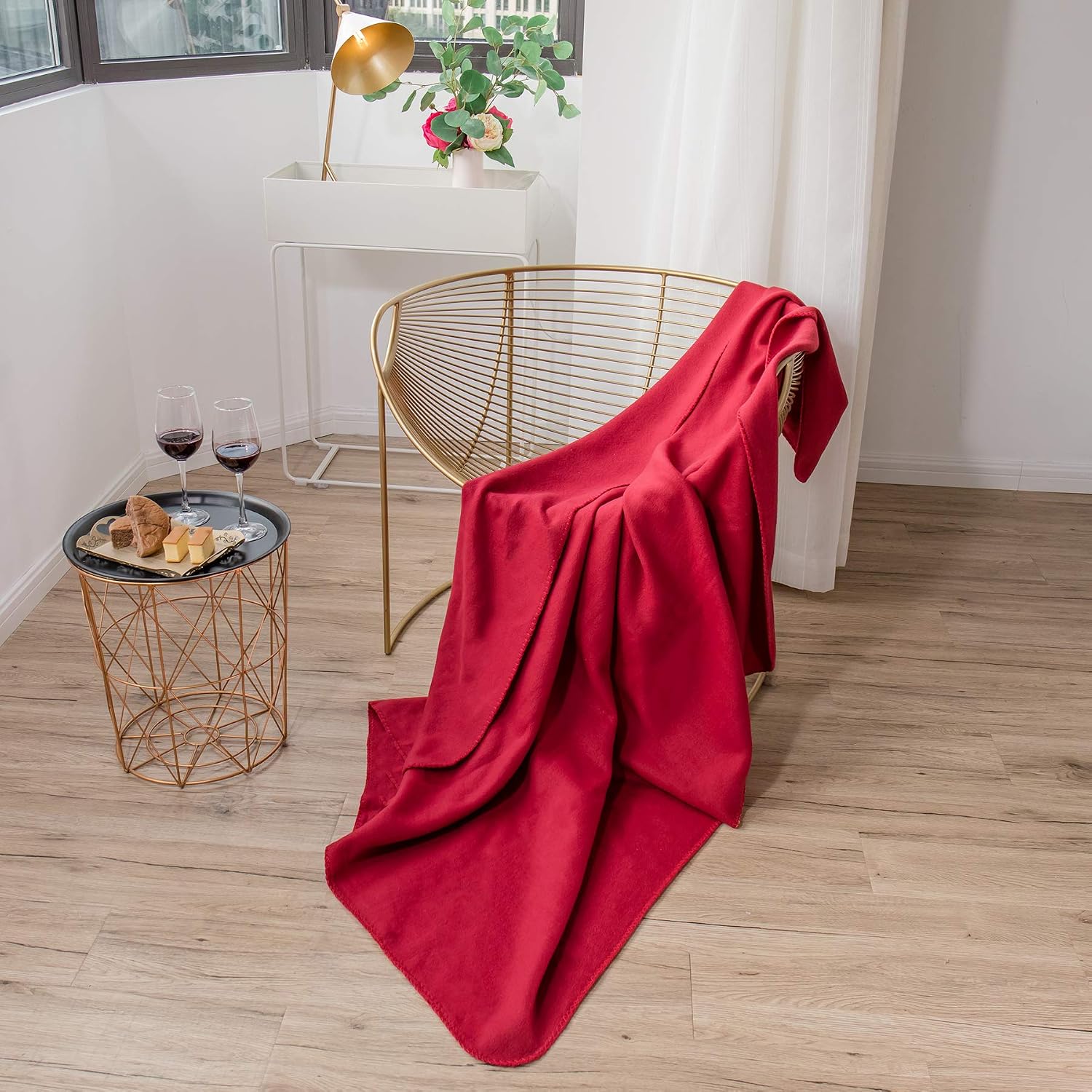 Bedding Fleece Throw Blanket, Oversize 70 x 50 inches Warm & Cozy Lightweight Plush Fuzzy Soft Blankets and Throws for Sofa, Bed & Dorm