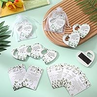 Vista 5 de Uiifan 25 juegos de regalos de agradecimiento de boda, abrebotellas en forma de corazón, imán para nevera, tarjeta de agradecimiento y bolsa