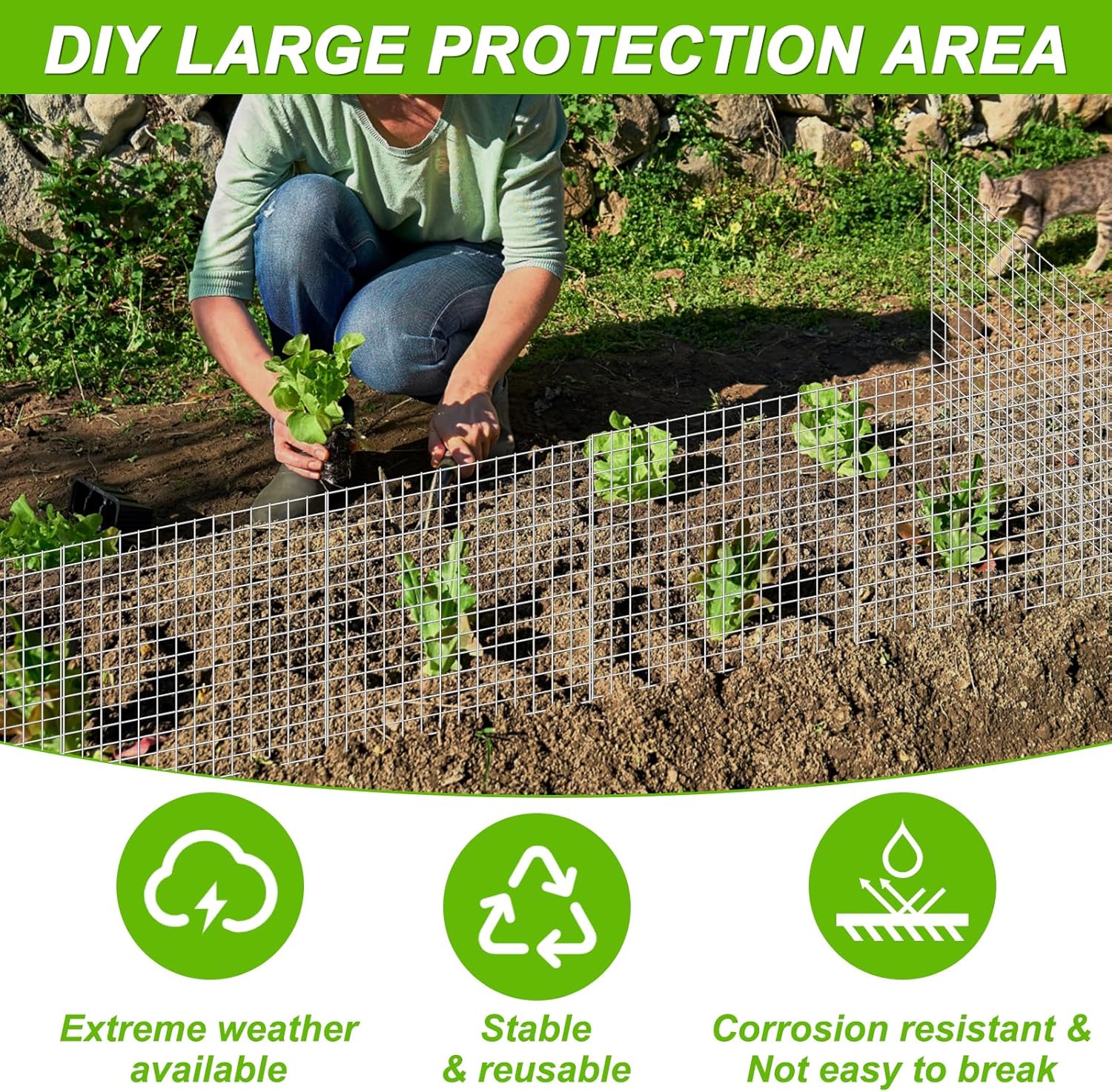 25 Packs Wire Plant Protectors Wire Plant Cages 12" x 12" with Lids and Ground Stakes Metal Mesh Plant Cage Chicken Wire Cloche Protect Plants, Garden, Shrubs and Vegetables from Animals Plant Covers