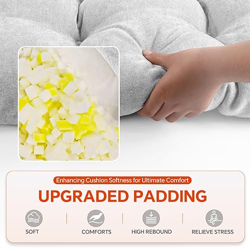 Miniatura 3 de Focuprodu Cojín de banco de 45 pulgadas, cojines de banco para muebles de interior, duradero, resistente a las manchas, para exteriores e interiores