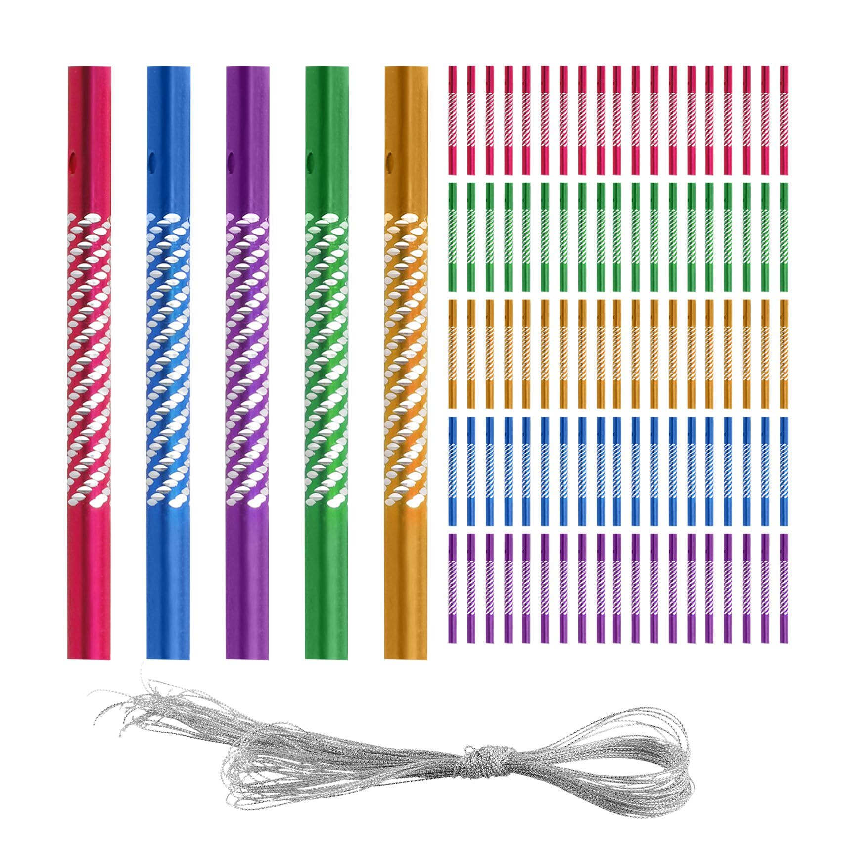 TOBEOME 100Pcs DIY Wind Chim Hollow Wind Spinners Tube Wind Chime for DIY Aluminum Metal Tube Vocalize