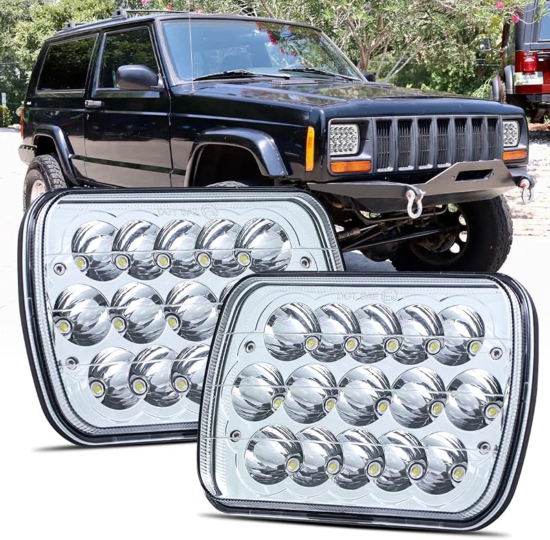 Faróis LED retangulares LEDMIRCY 5x7 H6054 com fachos alto e baixo – 2 unidades
