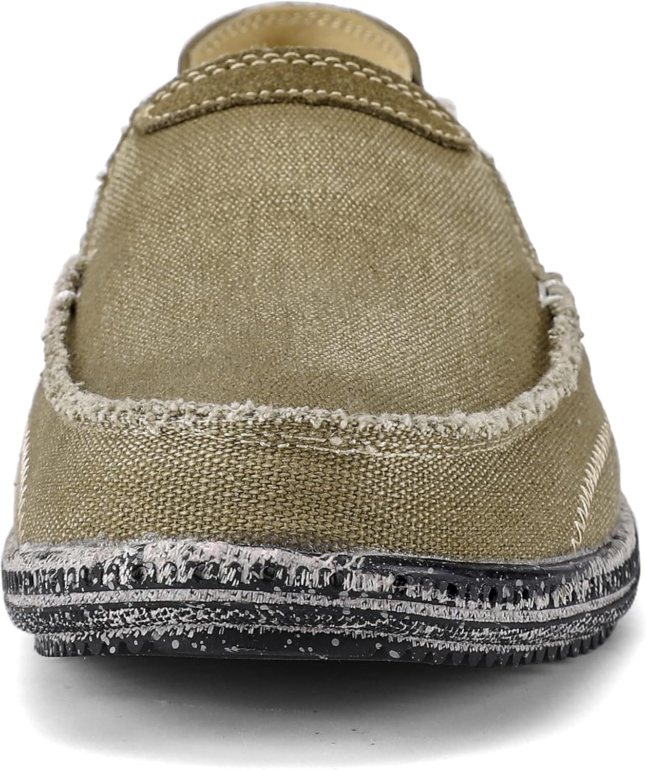 VILOCY Mens Slip on Deck Shoes Casual Canvas Loafers Beach Boat Shoes Zero Drop Vintage Flat - Image 2