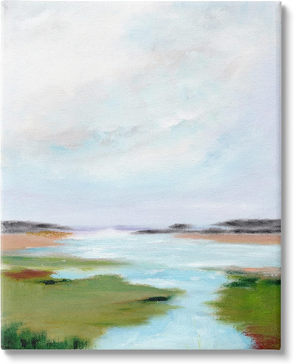 Stupell Industries Tranquil River Soft Dreamy Clouds Canvas Wall Art, Design by Nikita Jariwala 16 x 20