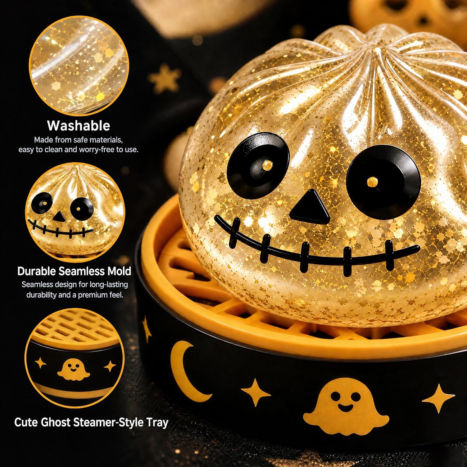 Halloween Squishy Mystery Box, Spooky Ghost Pumpkin Sensory Stress Relief Squishies, Sensory Fidget Toy, Random Halloween Surprise Gift for Adults image 5