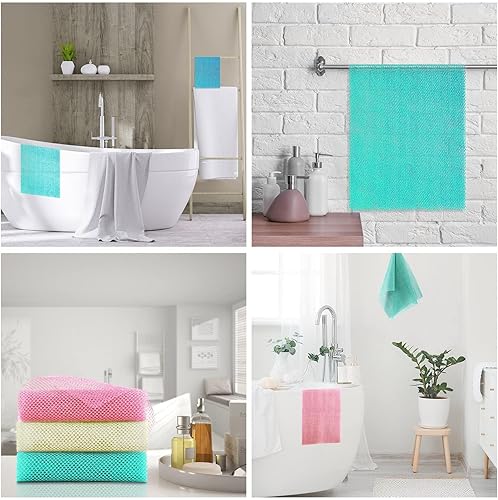 Miniatura 7 de UJFQBH Esponja de red africana de 3 piezas, red exfoliante africana, red africana, esponja de baño de red larga, exfoliante para el cuerpo de la