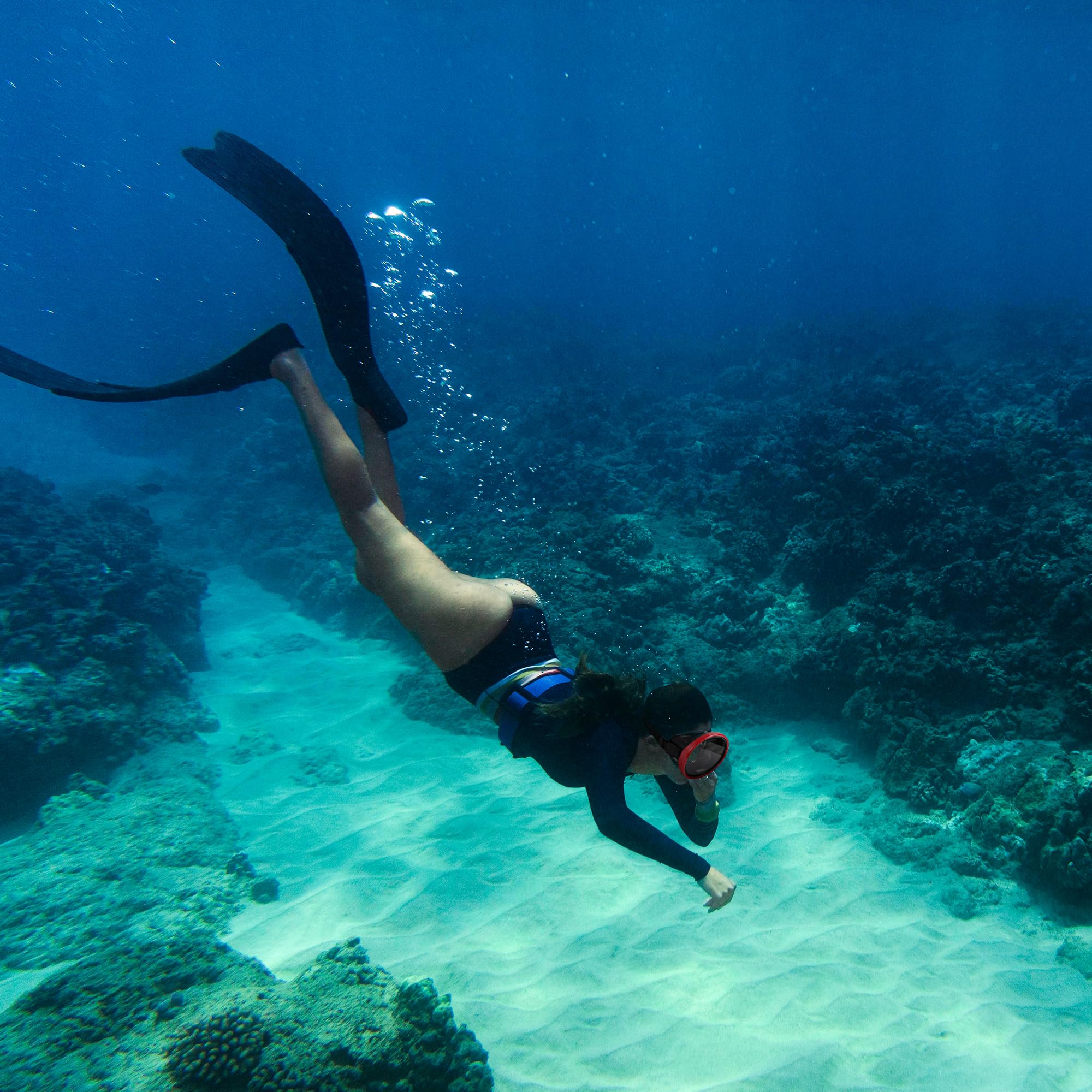 Sprzęt do nurkowania dla dorosłych – maska ze szkła hartowanego, owalna silikonowa spódnica do łowienia podwodnego, freedivingu i snorkelingu, wygodne dopasowanie, przejrzysta widoczność