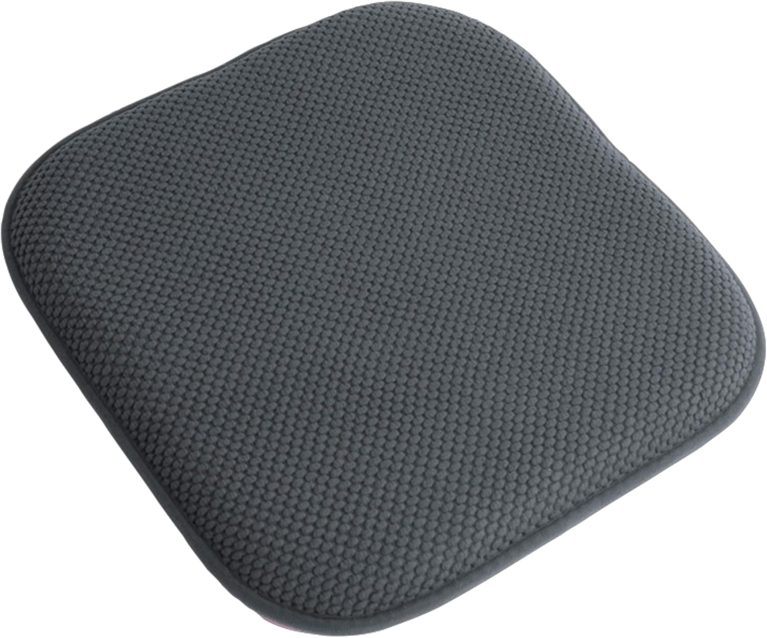 Marina Decoration Premium Thick Comfortable Cushion Memory Foam Chair Pads Honeycomb Pattern Nonslip Rubber Back Seat Topper Rounded Square 16 x 16 Seats Cover for Kitchen Chairs 4 Pack Charcoal Grey