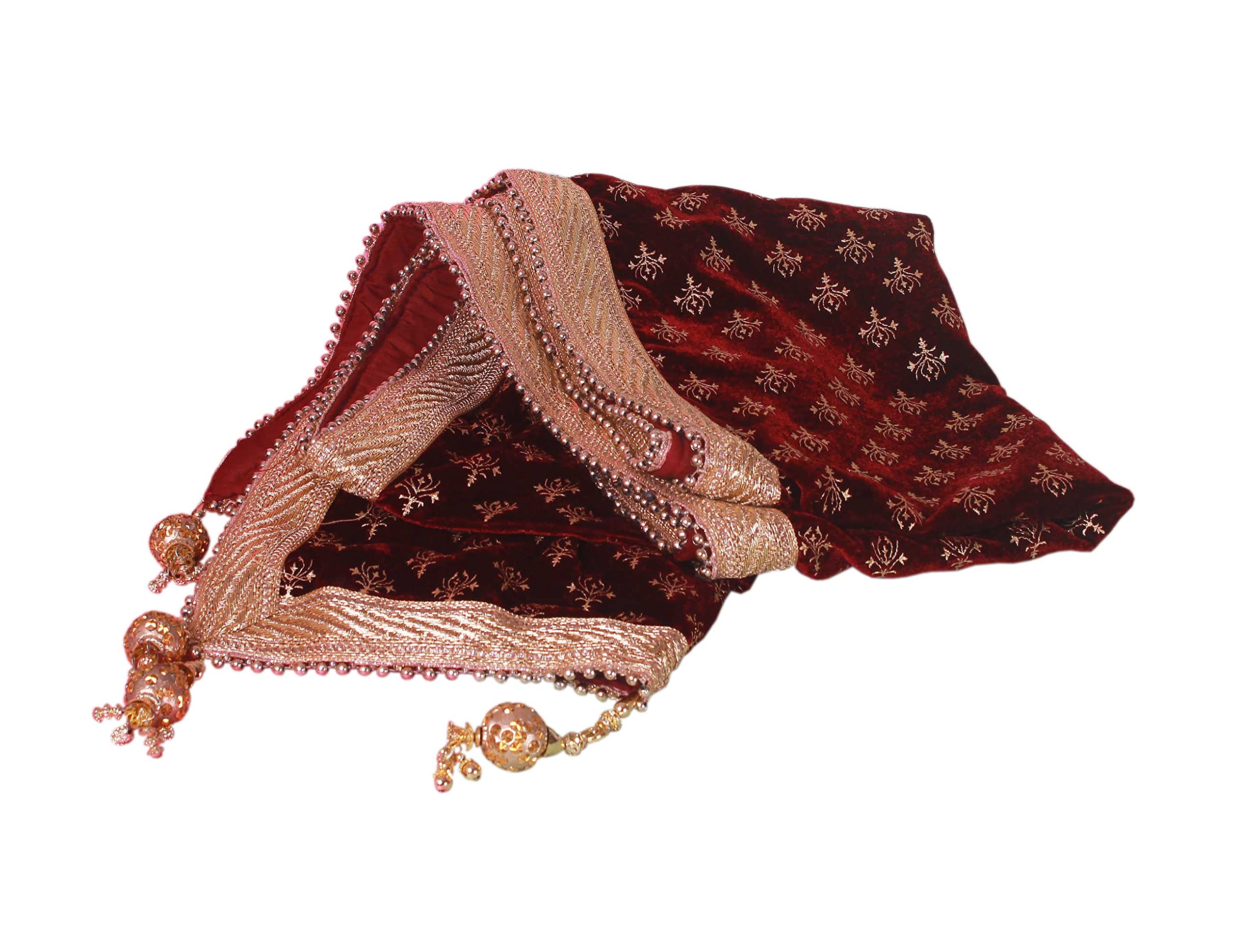 krypmax Trishul Printed Velvet Sherwani Shawl for Men Wedding (Maroon, Free Size)-picture-10