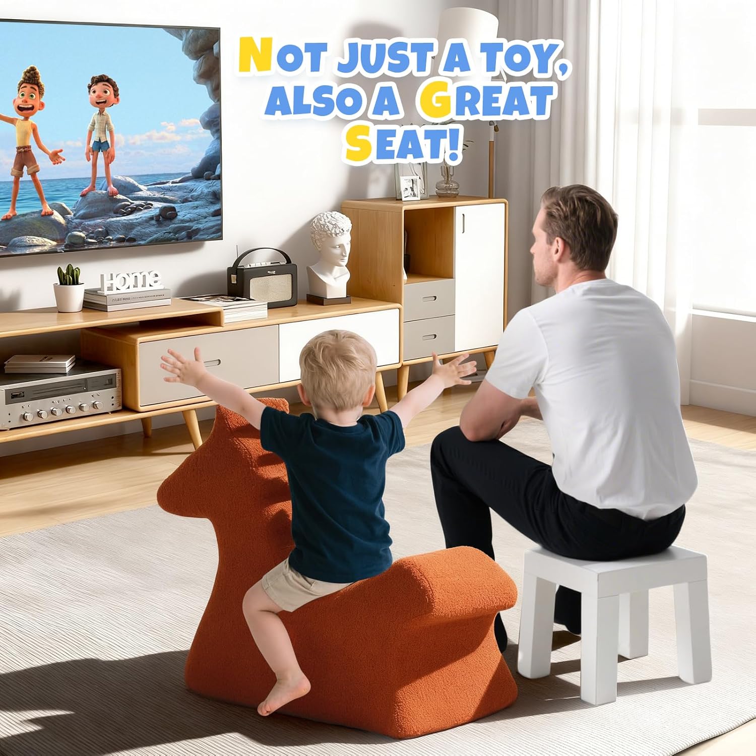 Horse Toddler Chair Cute Animal-Shaped Kids Chairs Comfy Toddler Couch with Removable Washable Cover Ultra-Soft Foam Filled Kids Sofa Lightweight Birthday for Boys and Girls - Image 7