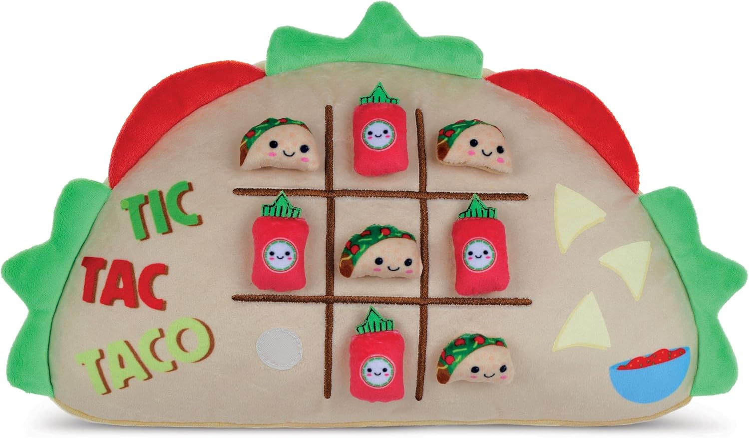 iscream Summer Camp Games Tic Tac Donut 13" Fleece Activity Game Pillow for Camp, Troops, and More!