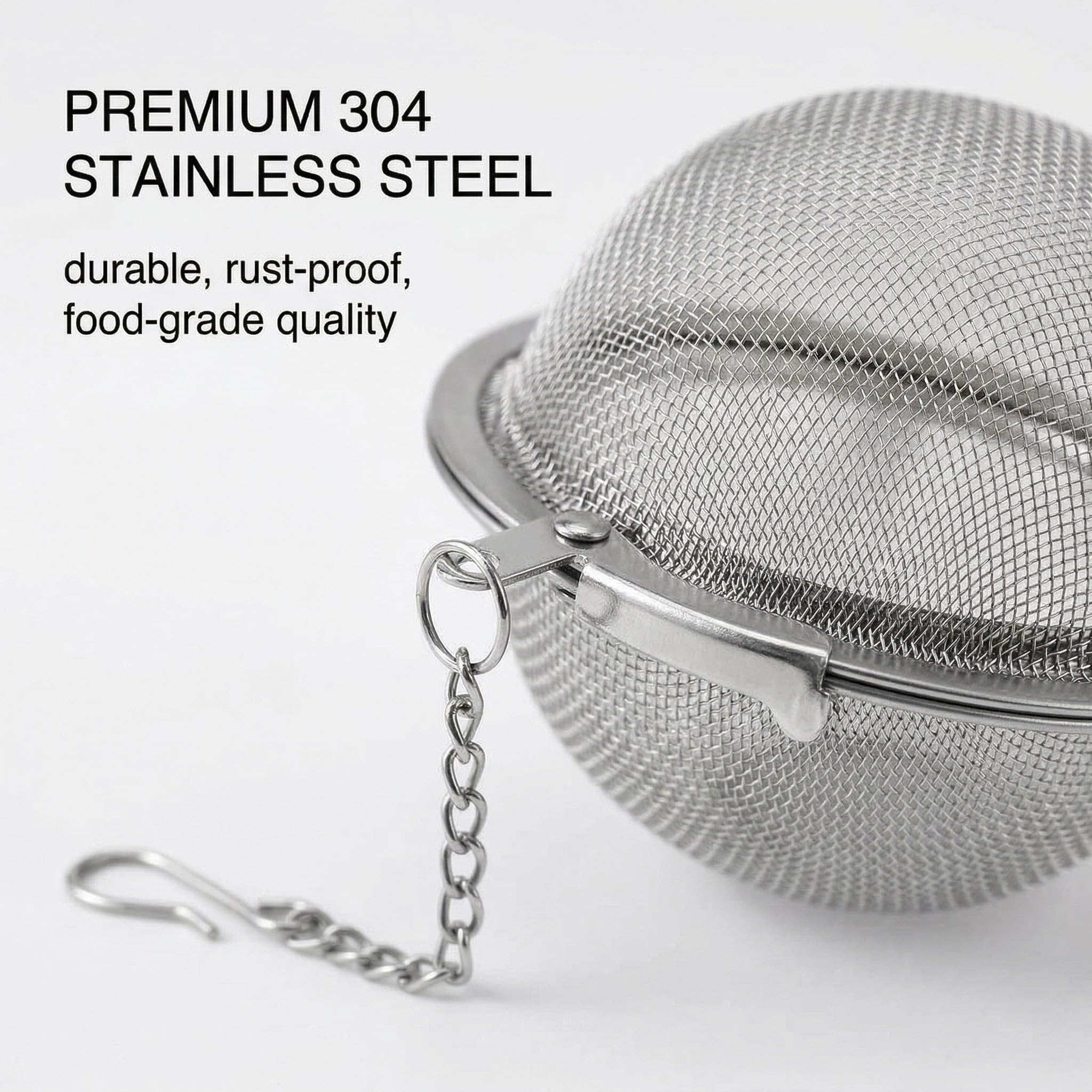 3 Piezas filtro te, Infusor de bola de té, Bolas de té de acero inoxidable 4,5 cm, Reutilizable y fácil de limpiar, Ideal para teteras, tazas y tazas