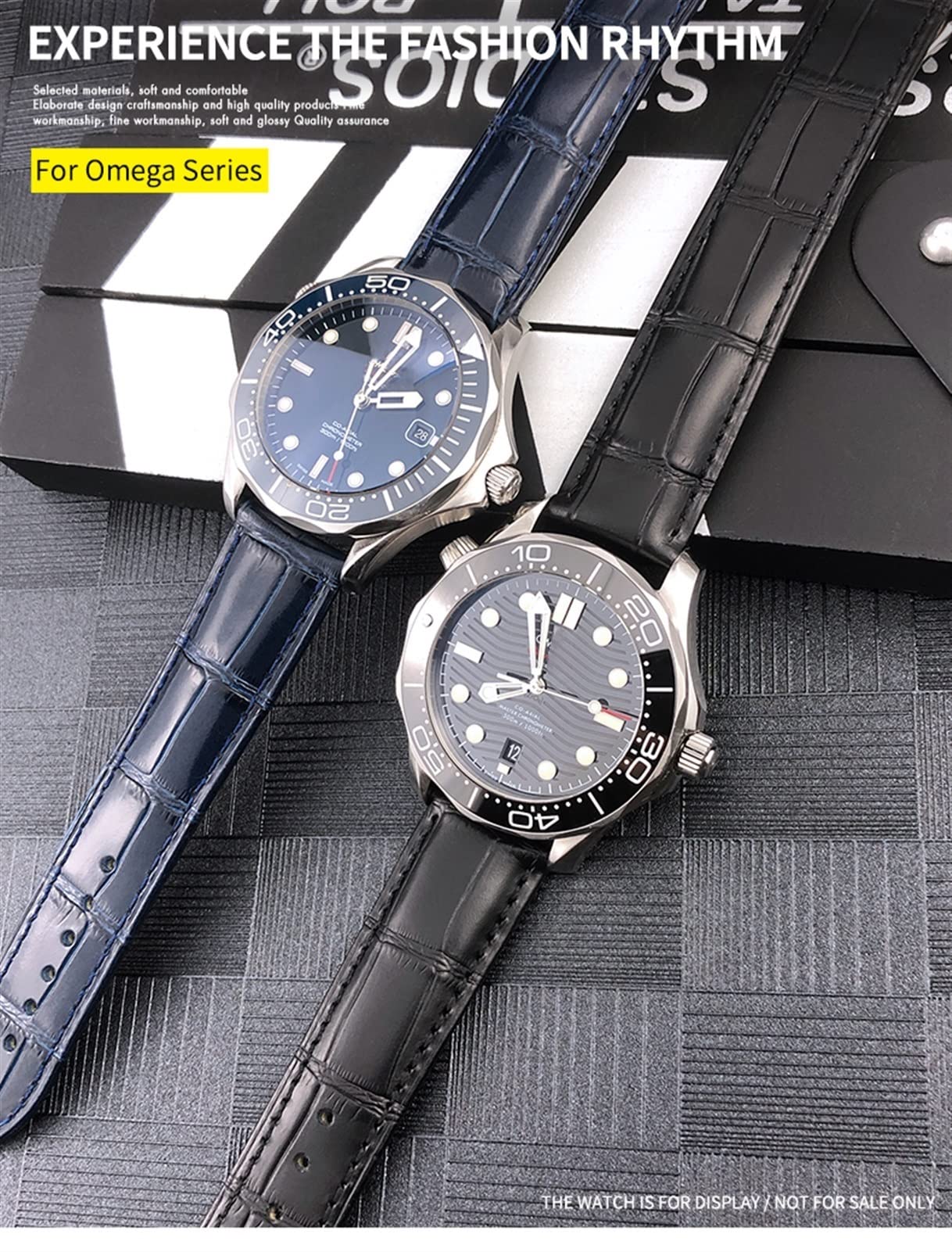 Echtes Leder 20mm 22mm 18mm 19mm 21mm für Omega AT150 Diver 300 De Ville Rindsleder Alligator Uhrenarmband