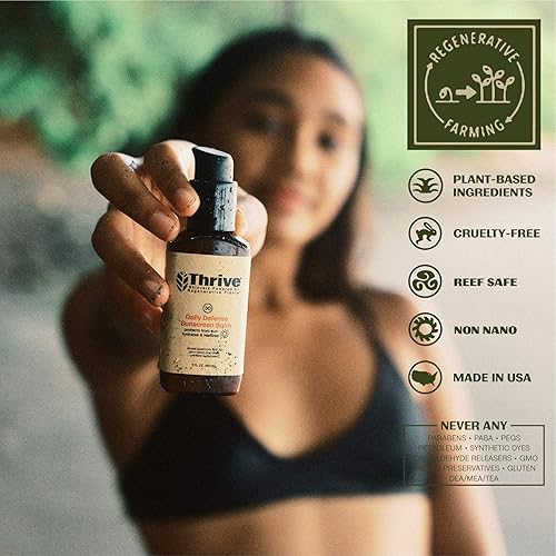 Miniatura 5 de Thrive Natural Care Protector solar facial mineral hidratante SPF 30, 2 onzas, hidratante ligero de amplio espectro natural con óxido de zinc