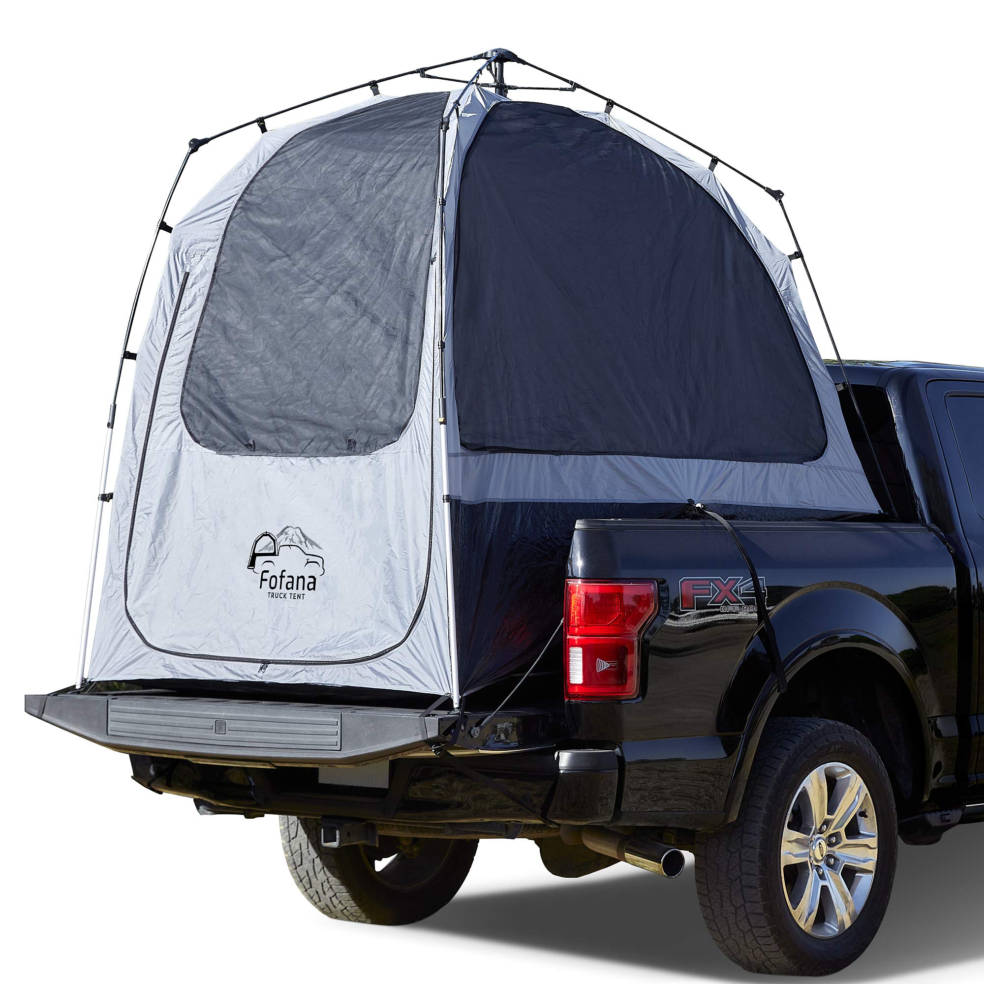 FOFANA Truck Bed Tent Automatic Setup - Truck Tent | 6' Standing Height, Panoramic Windows, Full Coverage Weatherproof Rainfly | Sleep Off The Ground and Under The Stars