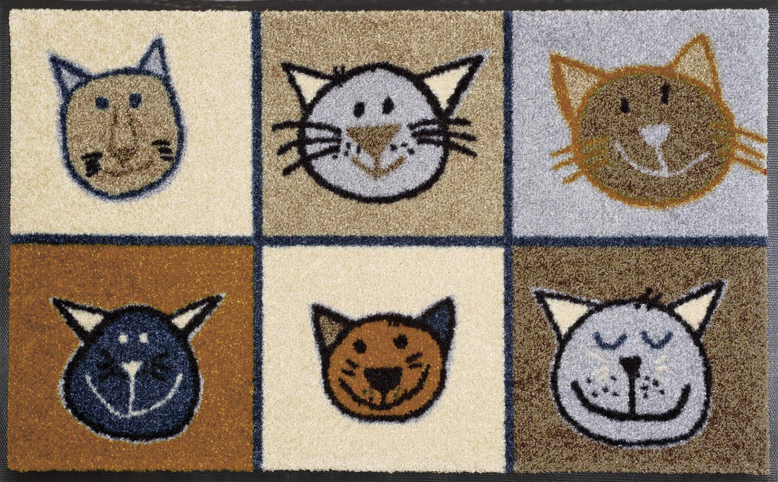 Tapis MIAU MIAU Wash+Dry brun 50x75 paillasson entrée intérieur lavable