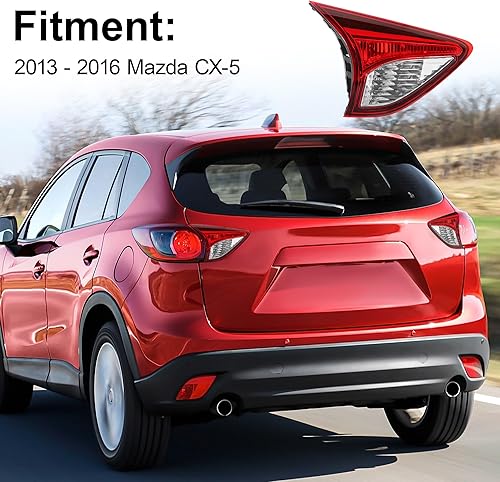 Miniatura 6 de Conjunto de luz trasera compatible con Mazda CX-5 2013-2016 2013 2014 2015 2016 Mazda CX-5 13 14 15 16 Mazda CX-5 lámpara de freno trasera (cromo -