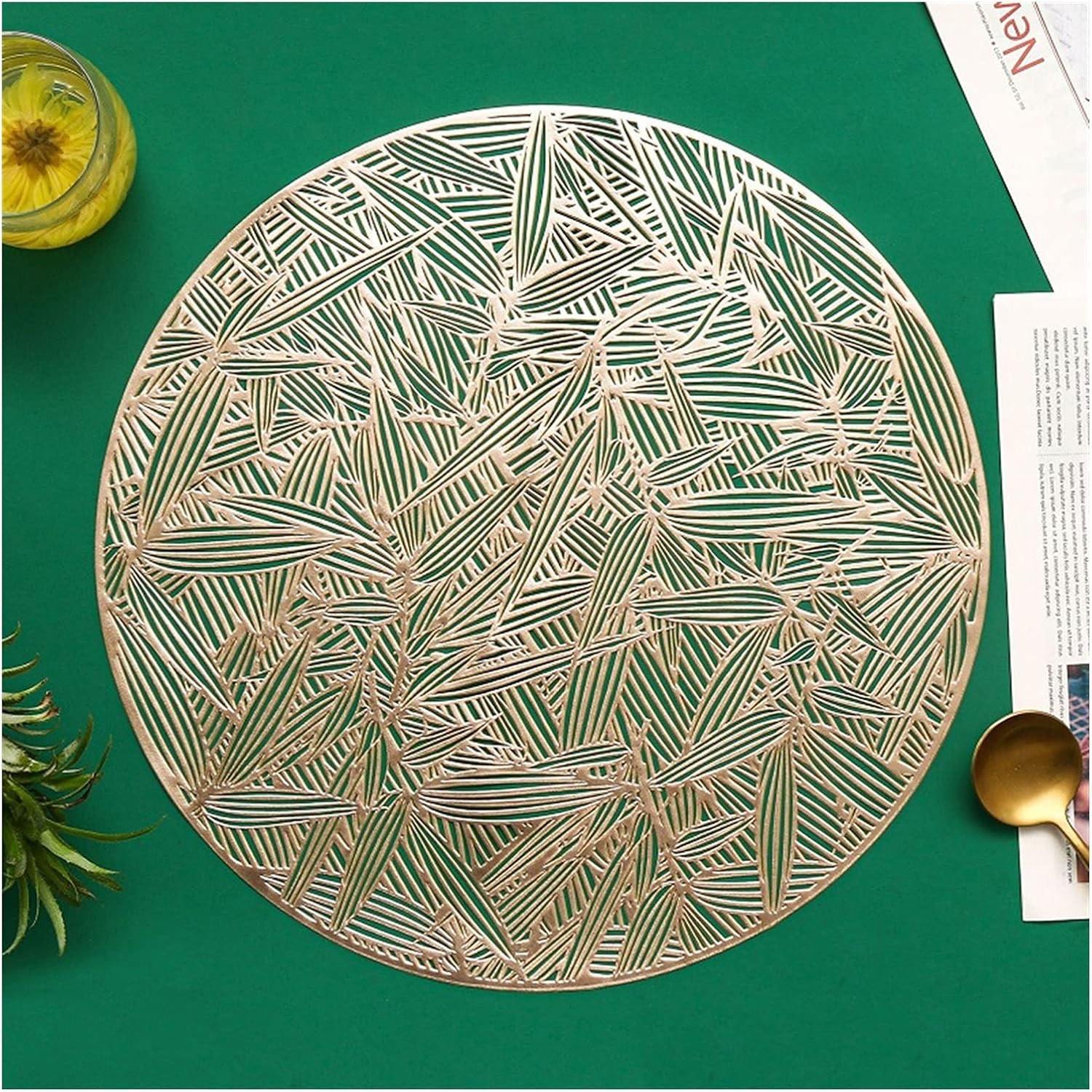 Washable Placemats, 6/4 Pieces Sheet Placemats Restaurant Round