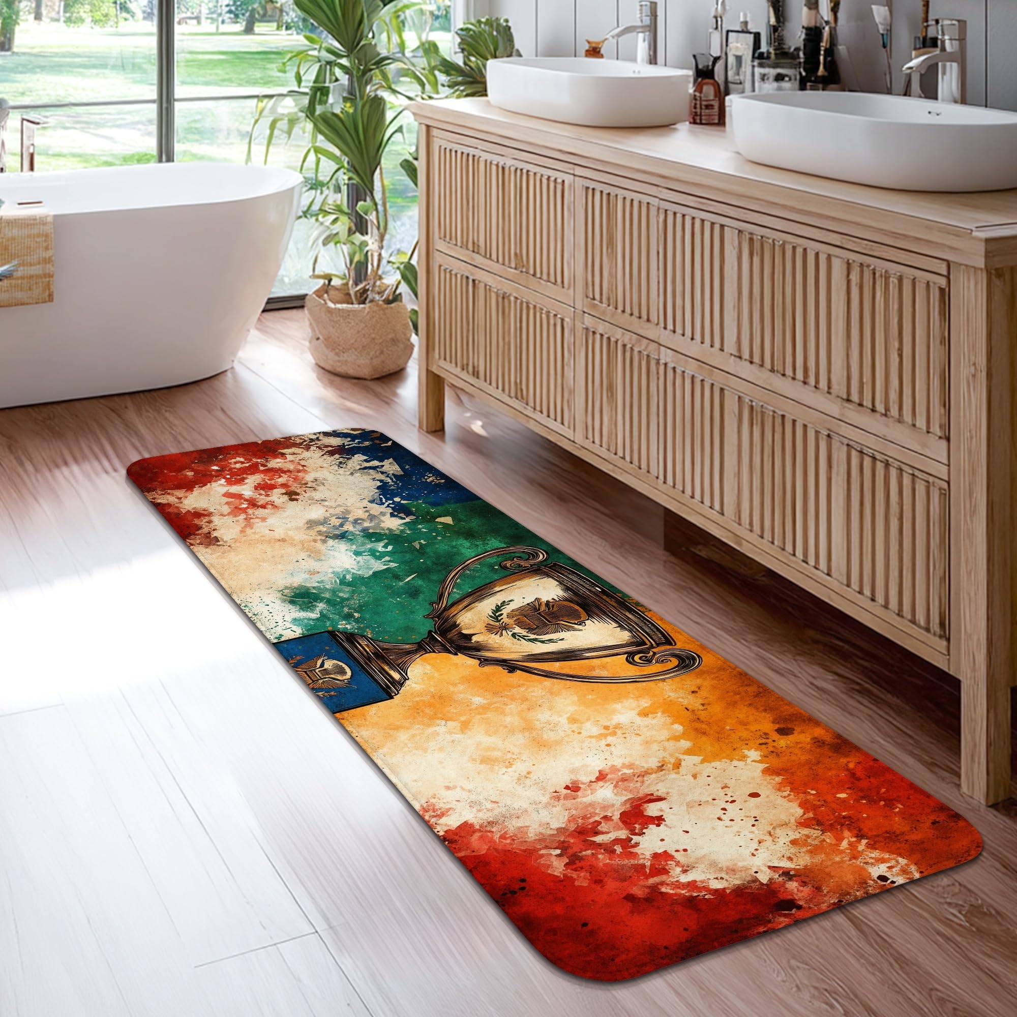 Tapis de couloir pour cuisine et entrée style artistique vintage