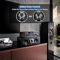 Vista 5 de Amplificador de audio estéreo 298Pro, máximo 400 W, amplificador de potencia inalámbrico Bluetooth 5.0 con Bluetooth 5.0, sistema de audio de cine