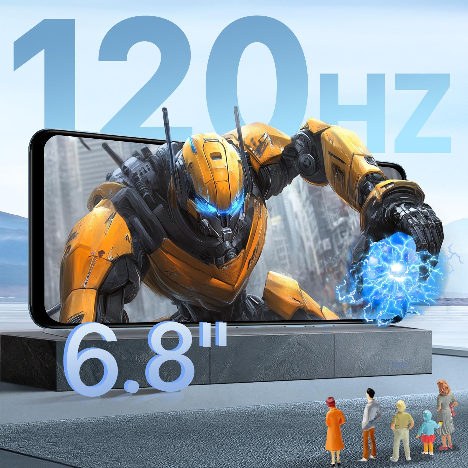 UMIDIGI Note 100 5G Smartphone, Android 14 Telefono Cellulare, 6.8" HD+ 120Hz Cellulare, 16GB+256GB/TF 1TB, Dual SIM 5G Telefono Android, 50MP+16MP Telecamera/5000mAh/Face ID/GPS/OTG