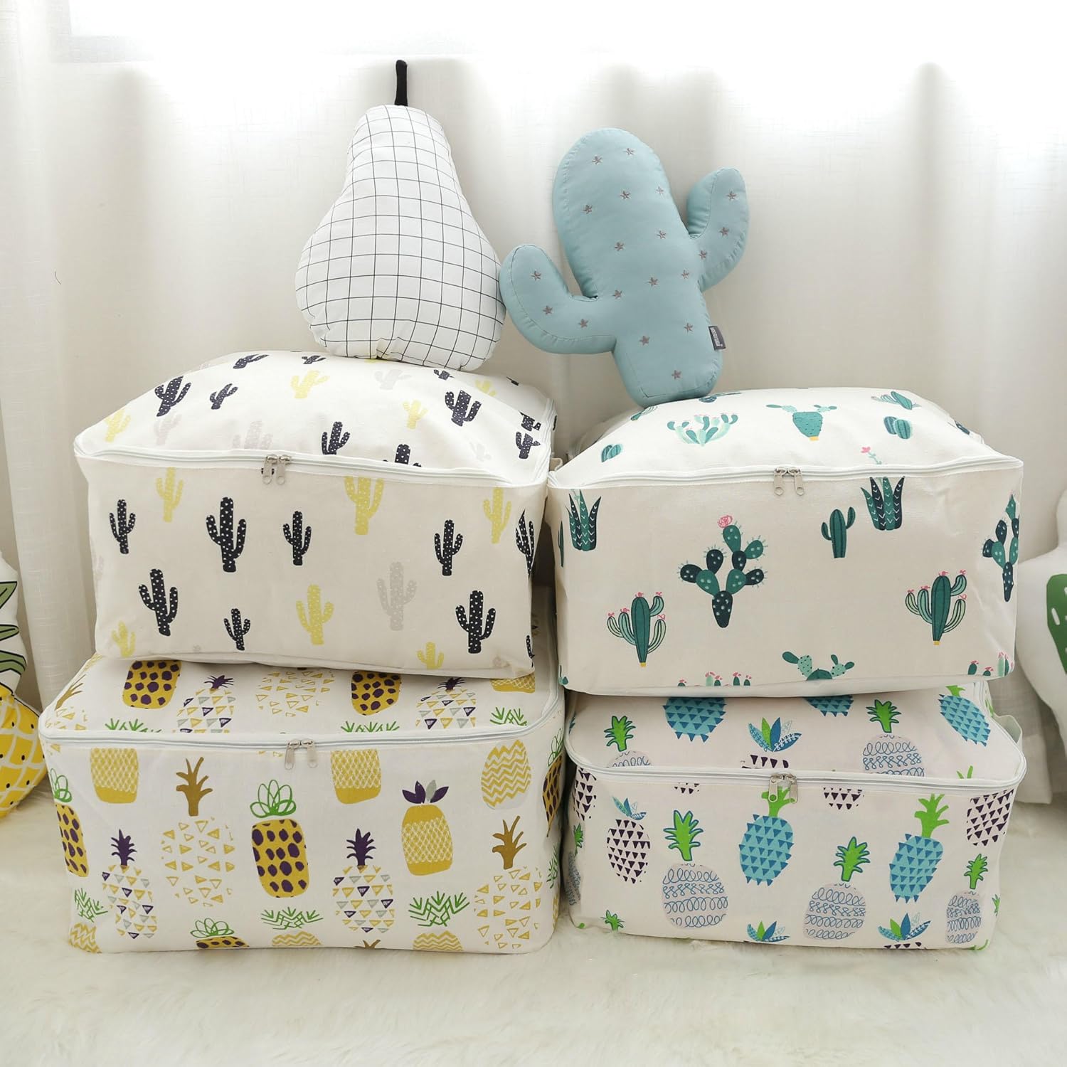 Cotton Storage Bag, Quilt Storage Bag, Zippered Storage Bags