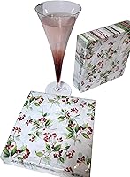 Vista 4 de 20-ct 3-ply 13x13 Holly Napkins Christmas Paper Cocktail for Decoupage Disposable Dinner Size, white green red, 6.5x6.5x1 inches
