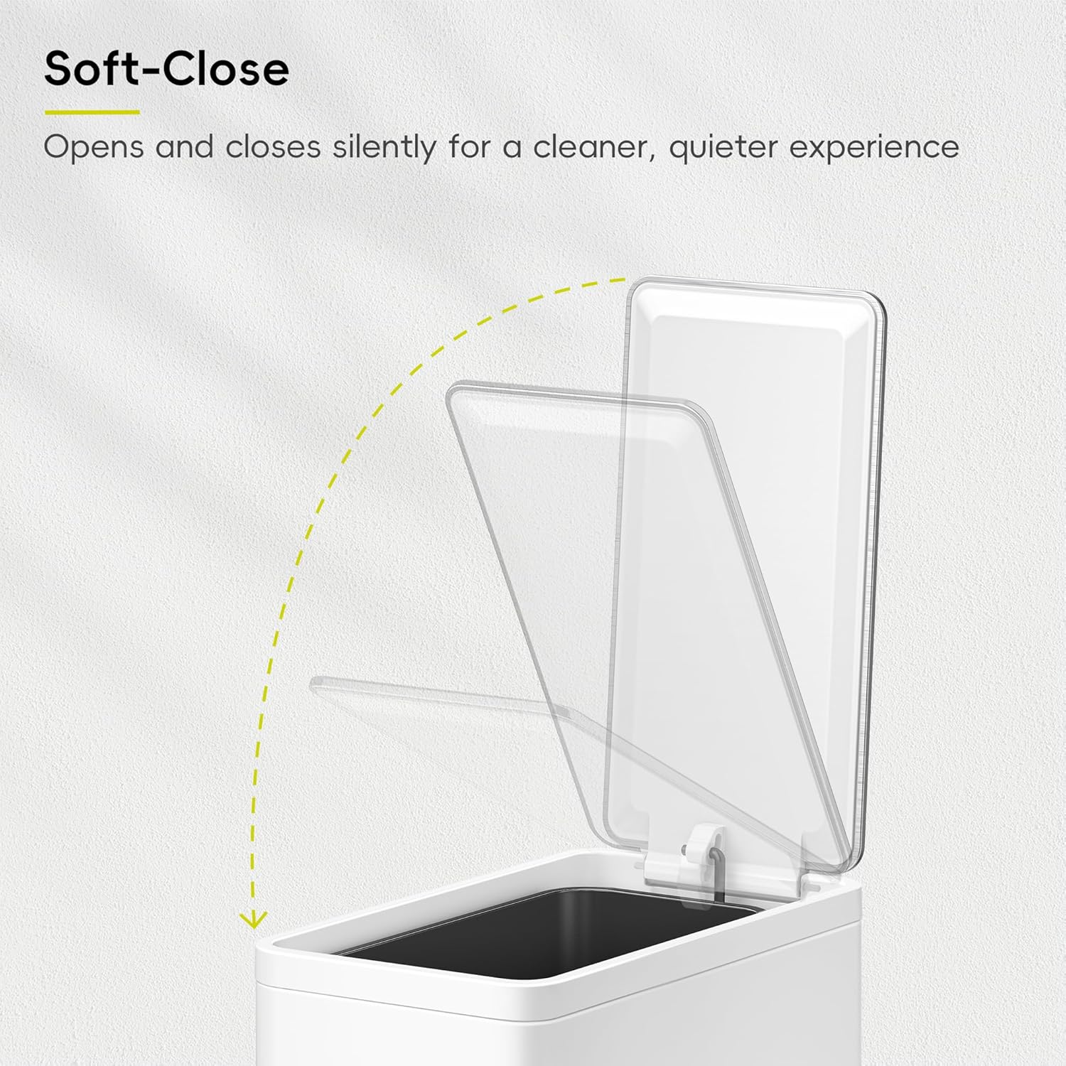 EKO Slim Small Bathroom Trash Can with Lid, Stainless Steel Small Garbage Can with Removable Inner Bucket, 6L / 1.6 Gal, Step On Trash Bin (White)
