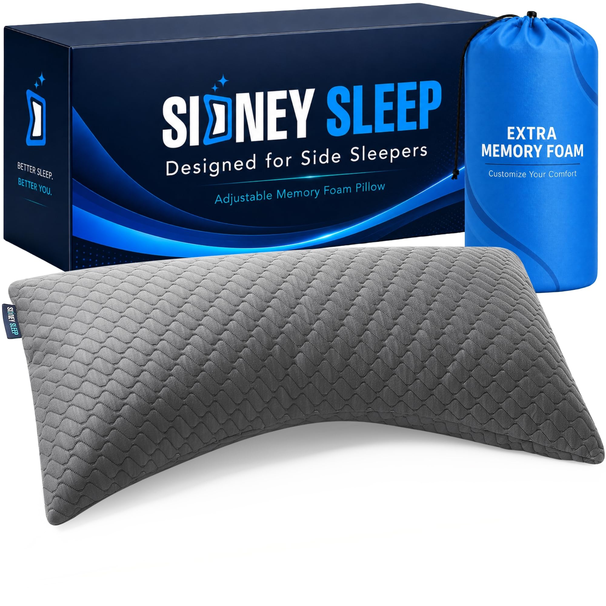 Sidney Sleep Adjustable Curved Pillow