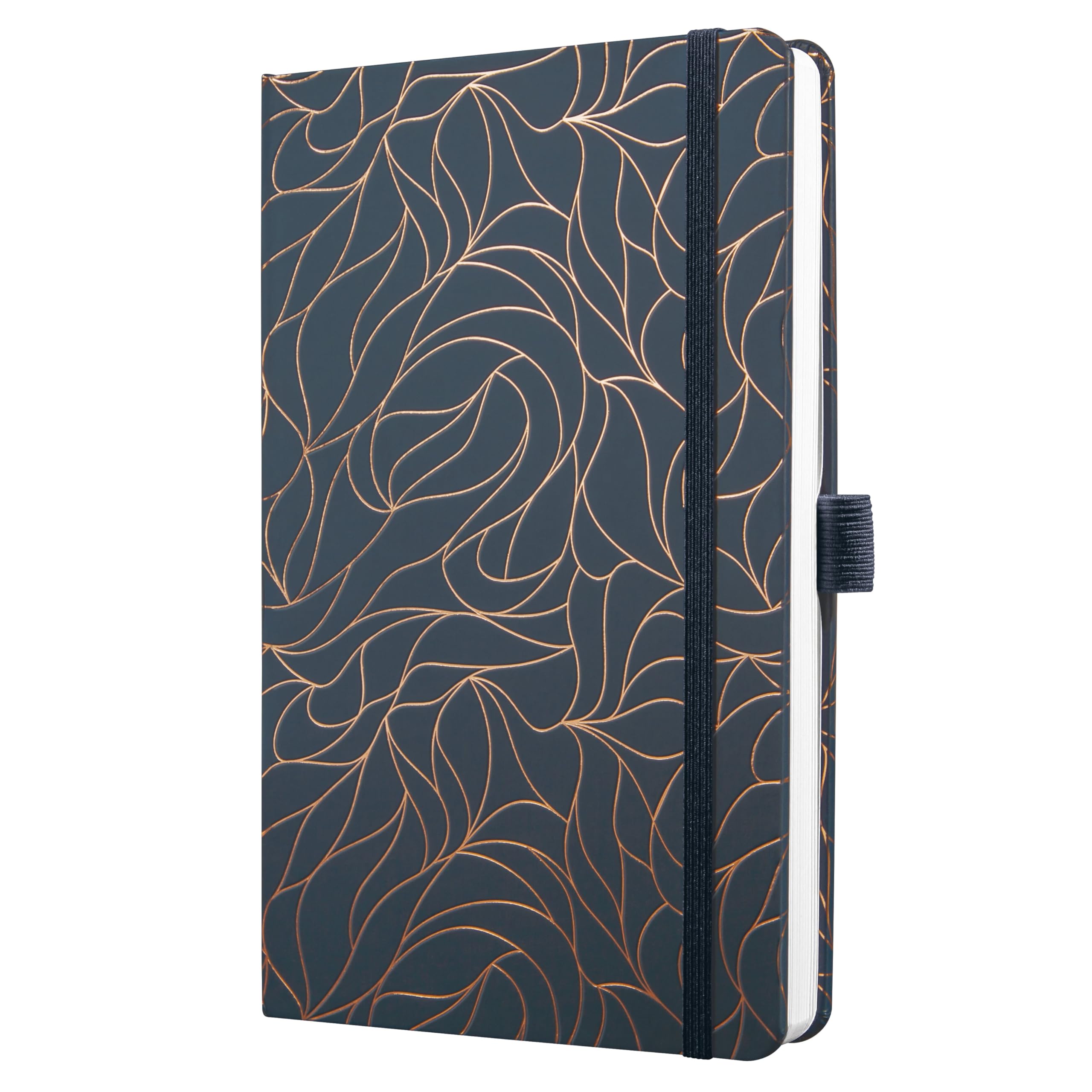 Cuaderno A5 rayado Sigel evita hojas dobladas y pérdida de notas gracias al cierre elástico 8