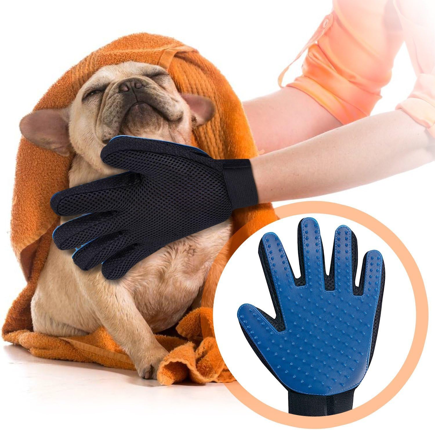 Pet Grooming Glove,Lvyhome Deshedding Brush Glove for Dog