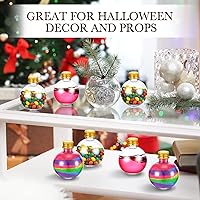 Vista 5 de 48 botellas de plástico para poción con tapas, botellas redondas de arena de 3.4 onzas, recipientes esféricos de plástico transparente, bolas
