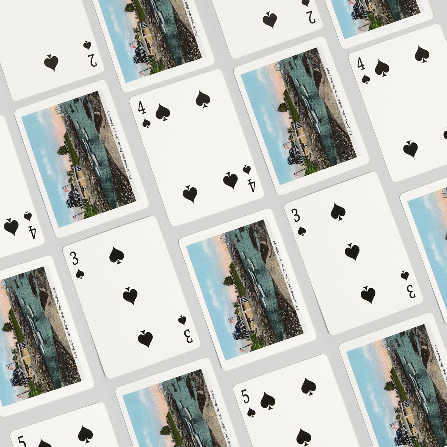 Lantern Press Marblehead, MA, Ft. Seawall and Harbor from The Boulevard, 52 Playing Cards for Adults, Poker Size Card Deck