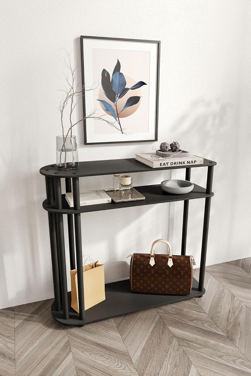 Modern Black Chest of Drawers, 90 x 84 x 30 cm, 100% MDF with Pressed Kraft Paper Feet, Stylish Storage for Any Room