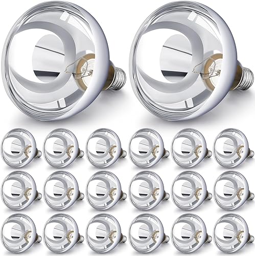 Vista 27 de VIHOSE Paquete de 2 lámparas de calor de 250 W, 120 V, R40, bombillas incandescentes de vidrio, bombillas de calefacción incandescentes para Plateado