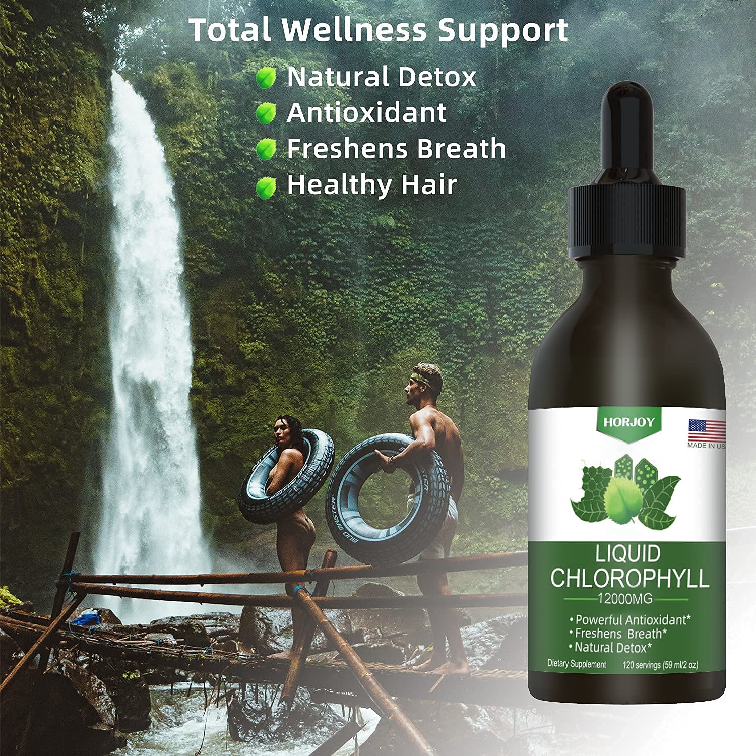 Chlorophyll Liquid Drops - 100% Natural Energy Booster and Immune Support - Internal Deodorant and Detox - Altitude Sickness Relief - Fast Absorption, Vegan & Non-GMO - 120 Servings (Pack of 2) — Amazon image 5